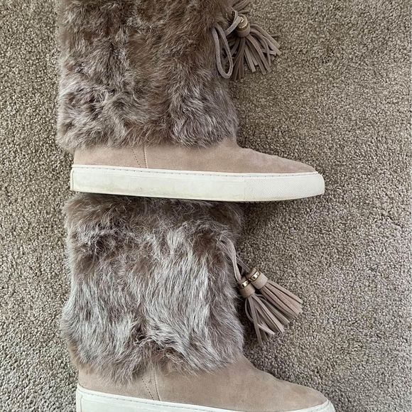Tory Burch Anjelica Suede and Rabbit Fur Boot - Brown - size 7 - Picture 4 of 10